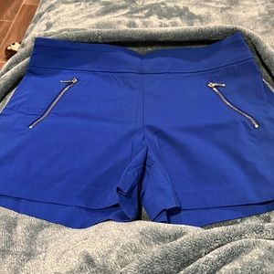 Thalia Sodi Blue Shorts with Gold Zippers